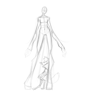 Enderwoman and Fox (figure sketch).png