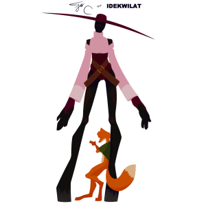 Enderwoman and Fox (That woman is not the right size... And neither is she!).png