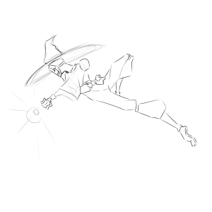 Arcanist weird pose (Ink Sketch).png